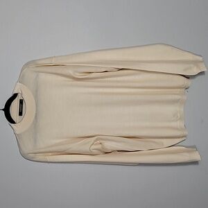 Bachrach Mens 100% Merino Wool Sweater Size XL Cream Ivory Luxury Old Money